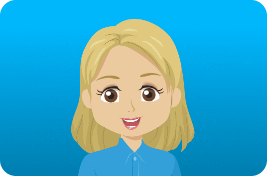 Cartoon of a smiling elementary school student